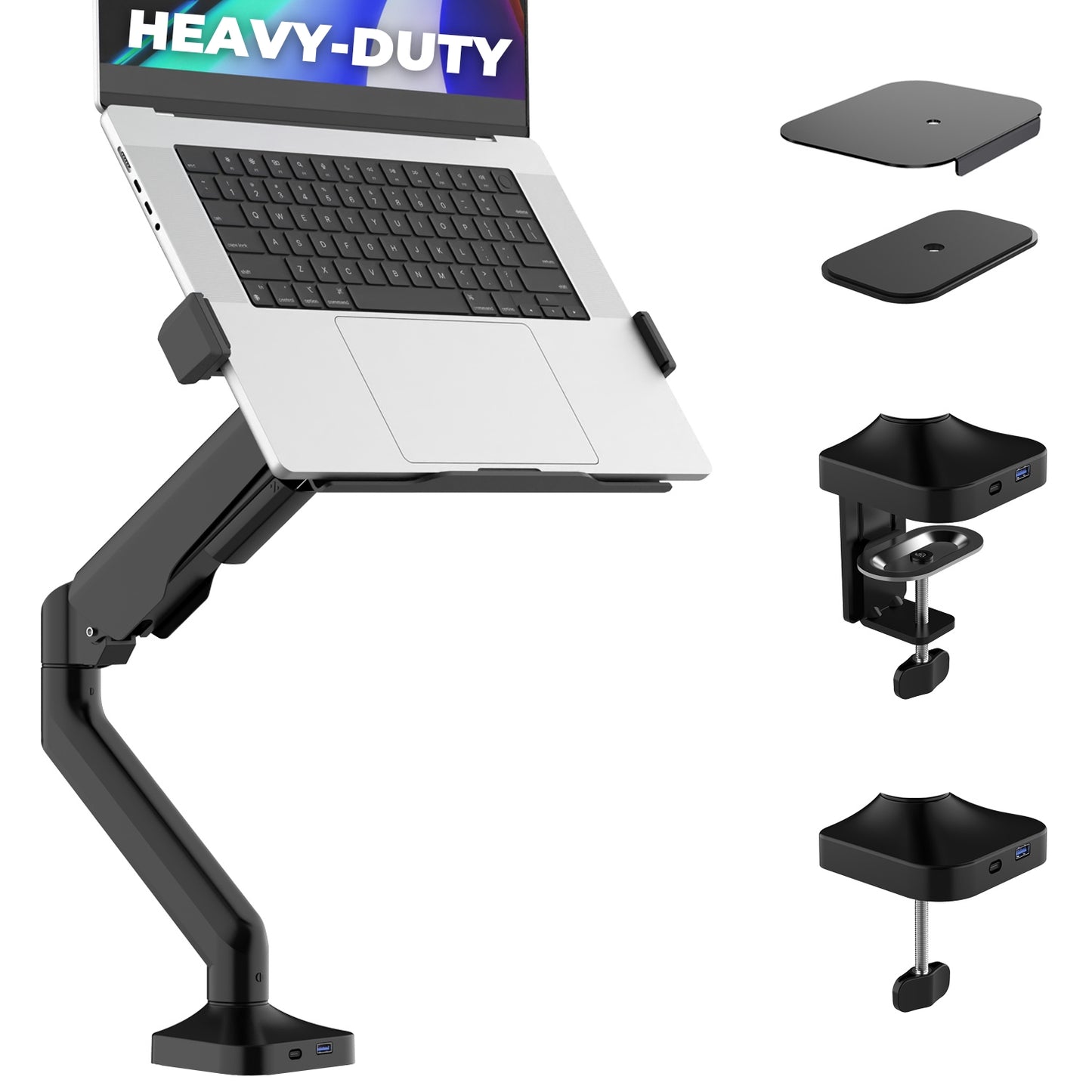Deskello Elevate Pro - Heavy-Duty Laptop Mount for Desks (11"-17.3" - max. 26lbs)