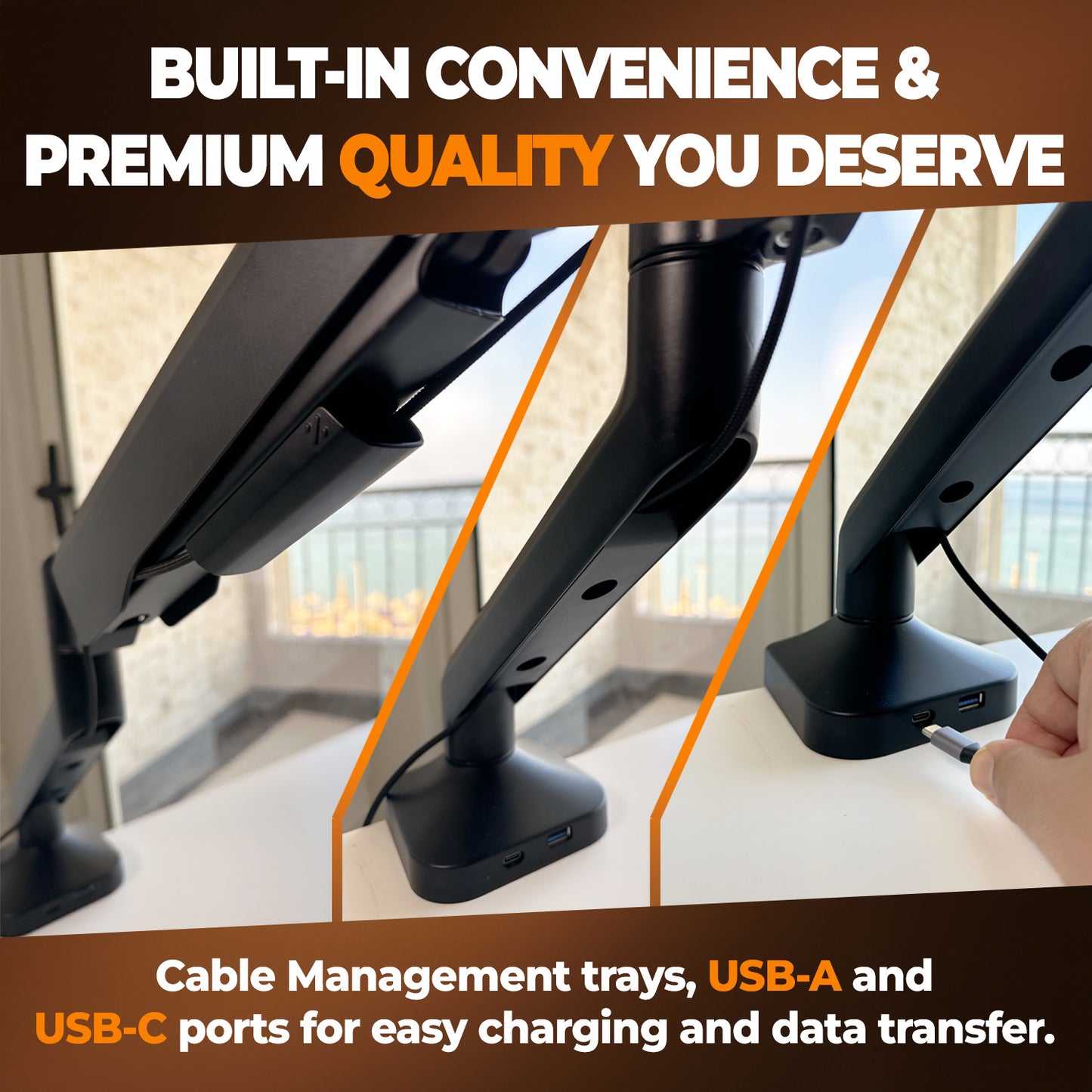 Deskello Elevate Pro - Heavy-Duty Laptop Mount for Desks (11"-17.3" - max. 26lbs)